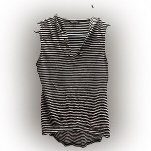 Freshman Black and White Striped Tank Top